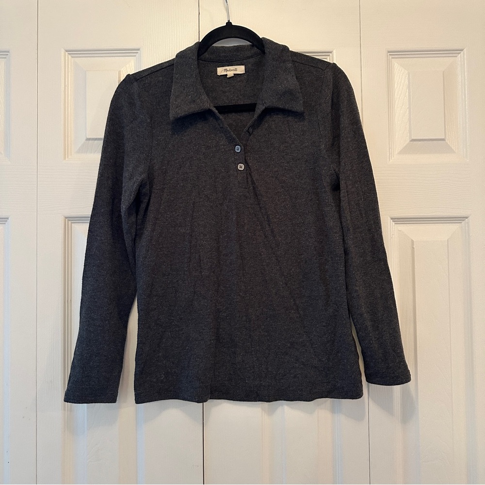 Madewell Collared Long Sleeve Sweater Top